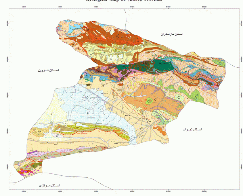 نقشه یکپارچه زمین شناسی رقومی استان البرز